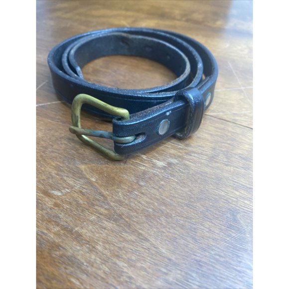 Tory English Bridle Leather Belt Black Women’s Sz 28 Style 2134 Stitched 3/4\